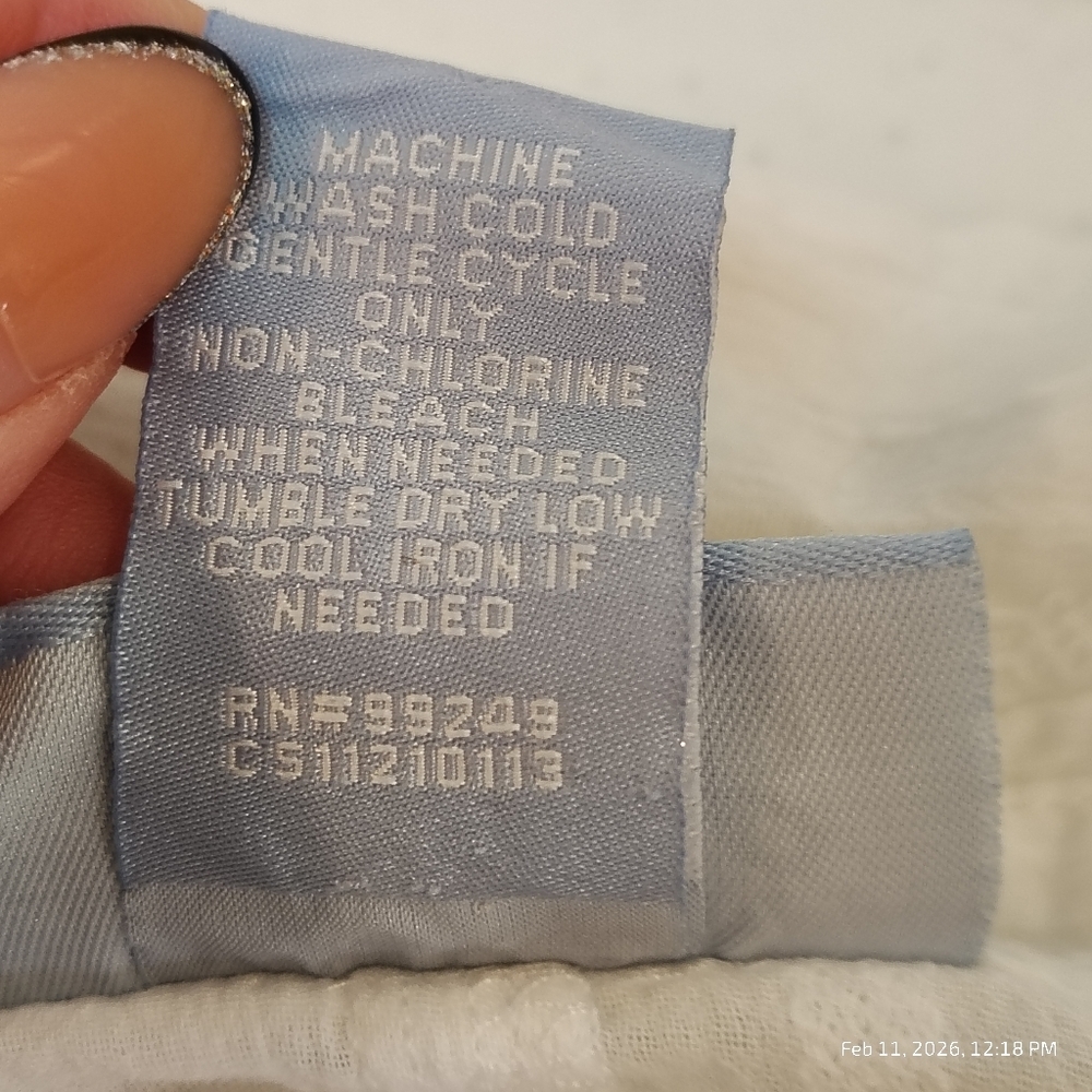 LIZ & ME WOMENS 3X  26/28W Button Up Top White Lightweight Resort 100% COTTON - Picture 5 of 6